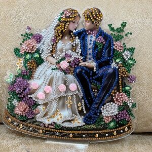 Elegant Beaded Wedding Couple Decor